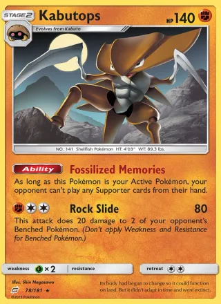 Kabutops #78 · Team Up Pokémon card