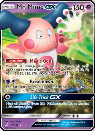 Mr. Mime GX #67 · Team Up Pokémon card