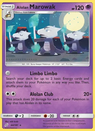 Alolan Marowak #64 · Team Up Pokémon card