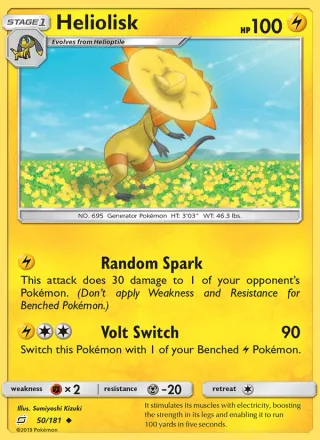 Heliolisk #50 · Team Up Pokémon card