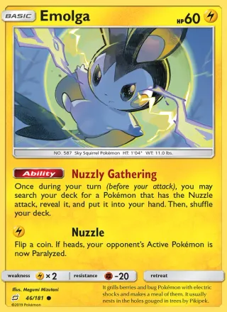 Emolga #46 · Team Up Pokémon card