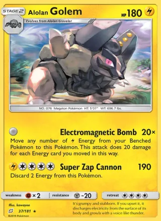 Alolan Golem #37 · Team Up Pokémon card
