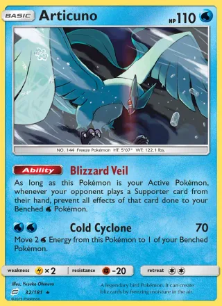 Articuno #32 · Team Up Pokémon card