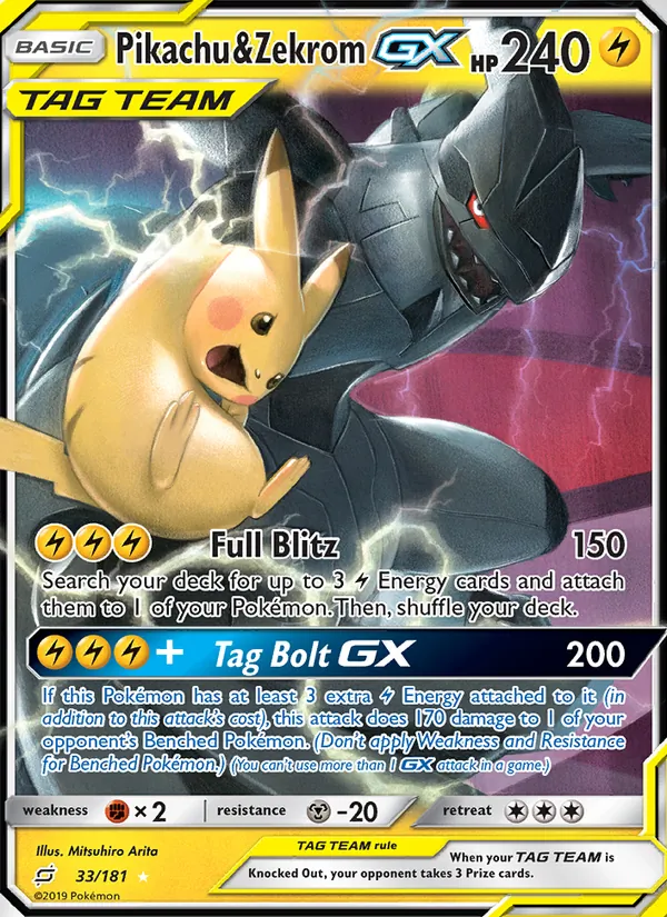 Pikachu & Zekrom GX full card art