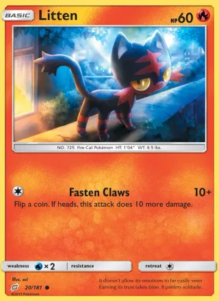 Litten #20 · Team Up Pokémon card