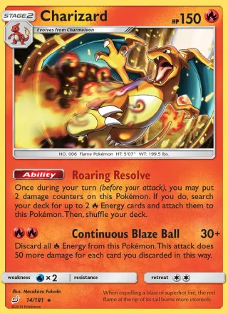 Charizard #14 · Team Up Pokémon card