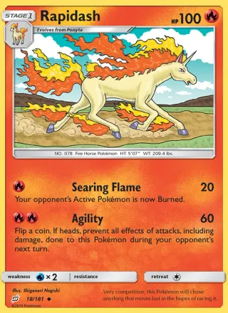 Rapidash #18 · Team Up Pokémon card