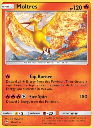 Moltres #19 · Team Up Pokémon card