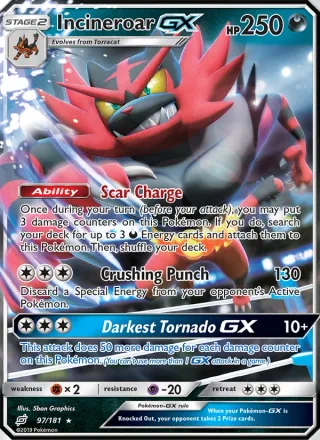 Incineroar GX #97 · Team Up Pokémon card
