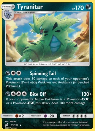 Tyranitar #85 · Team Up Pokémon card