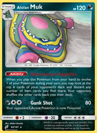 Alolan Muk #84 · Team Up Pokémon card