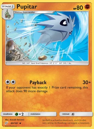 Pupitar #80 · Team Up Pokémon card