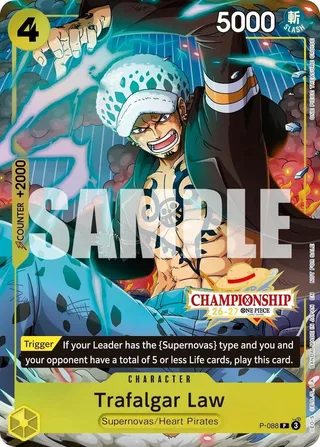 Trafalgar Law (CS 26-27 Event Pack) #P-088-cs-26-27-event-pack-finalist-ver · One Piece Promotion Cards One Piece card