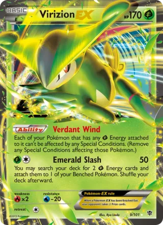 Virizion-EX #9 · Plasma Blast Pokémon card