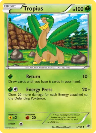 Tropius #5 · Plasma Blast Pokémon card