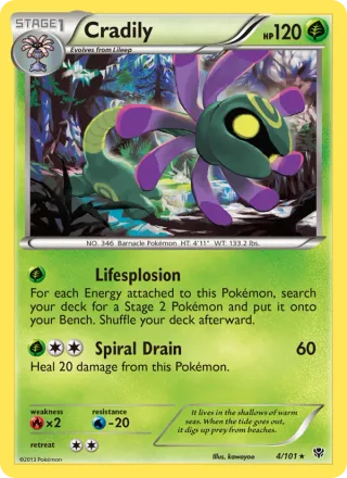 Cradily #4 · Plasma Blast Pokémon card