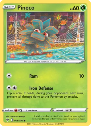 Pineco #8 · Vivid Voltage Pokémon card