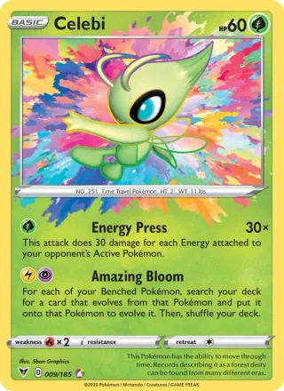 Celebi #9 · Vivid Voltage Pokémon card