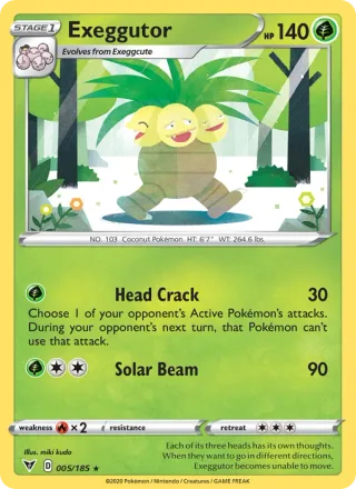 Exeggutor #5 · Vivid Voltage Pokémon card