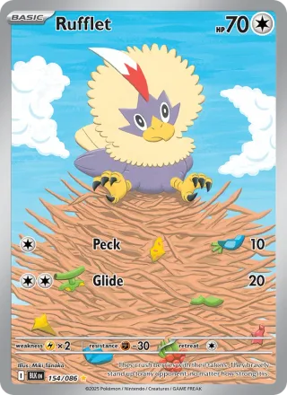 Rufflet #154 · Black Bolt Pokémon card