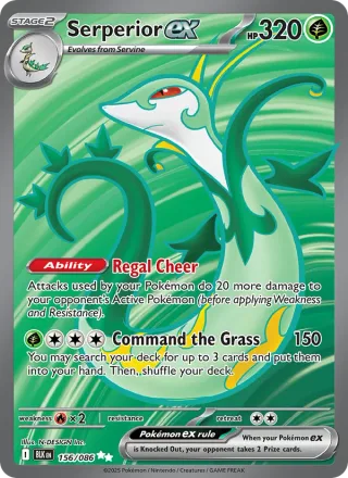 Serperior ex #156 · Black Bolt Pokémon card