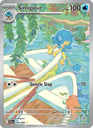 Simipour #102 · Black Bolt Pokémon card