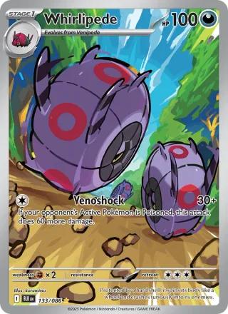 Whirlipede #133 · Black Bolt Pokémon card