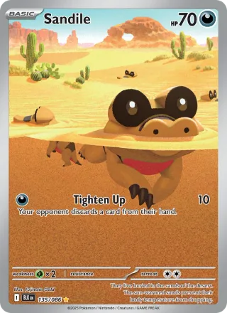 Sandile #135 · Black Bolt Pokémon card