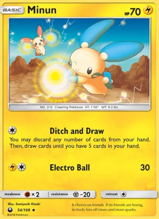 Minun #54 · Celestial Storm Pokémon card