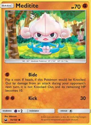Meditite #76 · Celestial Storm Pokémon card