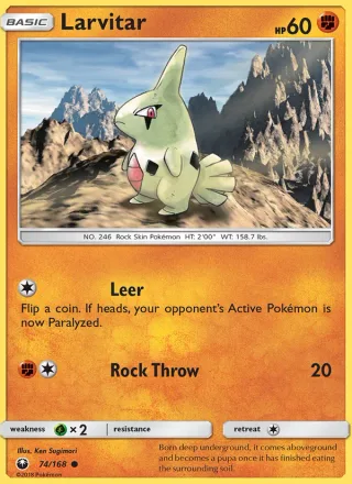 Larvitar #74 · Celestial Storm Pokémon card