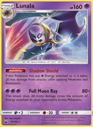 Lunala #70 · Celestial Storm Pokémon card