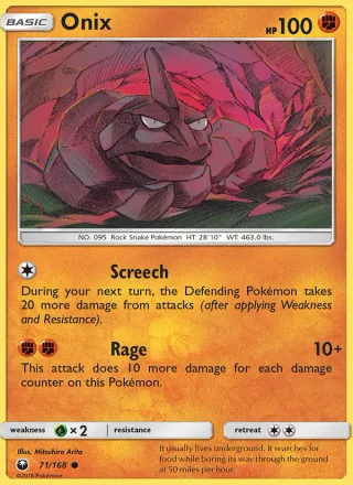 Onix #71 · Celestial Storm Pokémon card