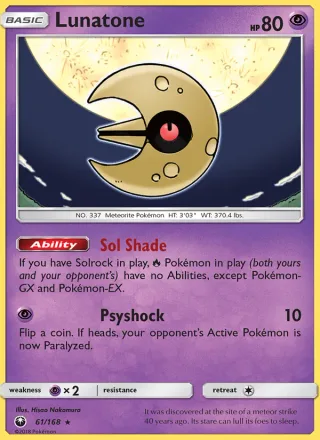 Lunatone #61 · Celestial Storm Pokémon card