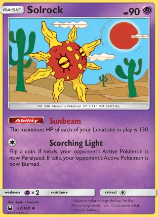 Solrock #62 · Celestial Storm Pokémon card
