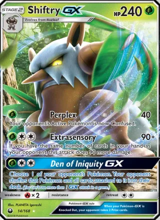Shiftry GX #14 · Celestial Storm Pokémon card