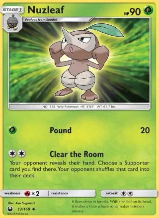 Nuzleaf #13 · Celestial Storm Pokémon card