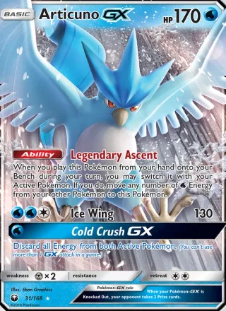 Articuno GX #31 · Celestial Storm Pokémon card