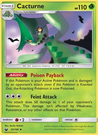 Cacturne #20 · Celestial Storm Pokémon card