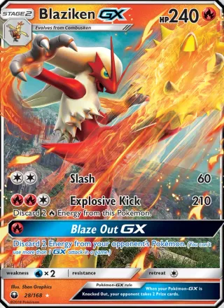 Blaziken GX #28 · Celestial Storm Pokémon card