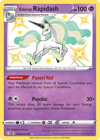 Galarian Rapidash #SV048 · Shining Fates Shiny Vault Pokémon card