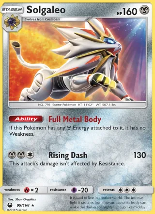 Solgaleo #99 · Celestial Storm Pokémon card