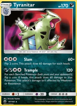Tyranitar #87 · Celestial Storm Pokémon card