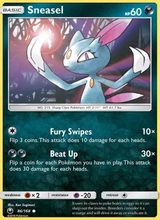 Sneasel #86 · Celestial Storm Pokémon card