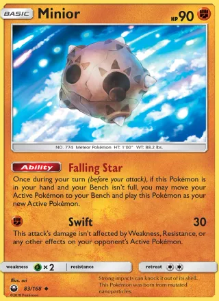 Minior #83 · Celestial Storm Pokémon card