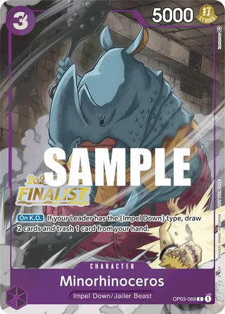 Minorhinoceros (Offline Regional 2023) [Finalist] #OP03-069-offline-regional-2023-finalist · One Piece Promotion Cards One Piece card