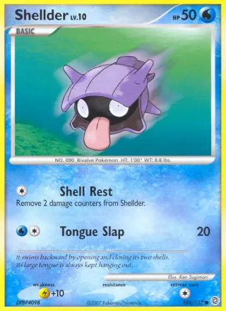 Shellder #105 · Secret Wonders Pokémon card