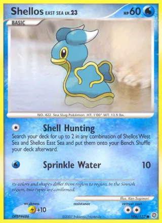 Shellos East Sea #106 · Secret Wonders Pokémon card