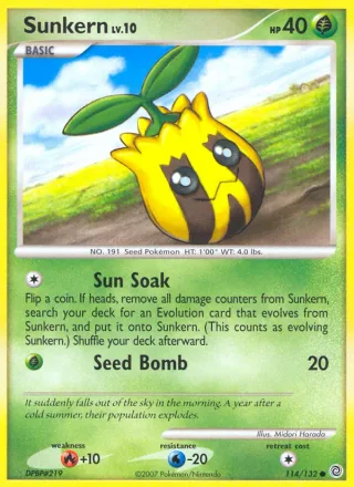 Sunkern #114 · Secret Wonders Pokémon card