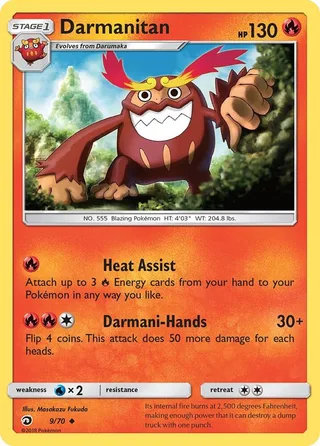 Darmanitan #9 · Dragon Majesty Pokémon card